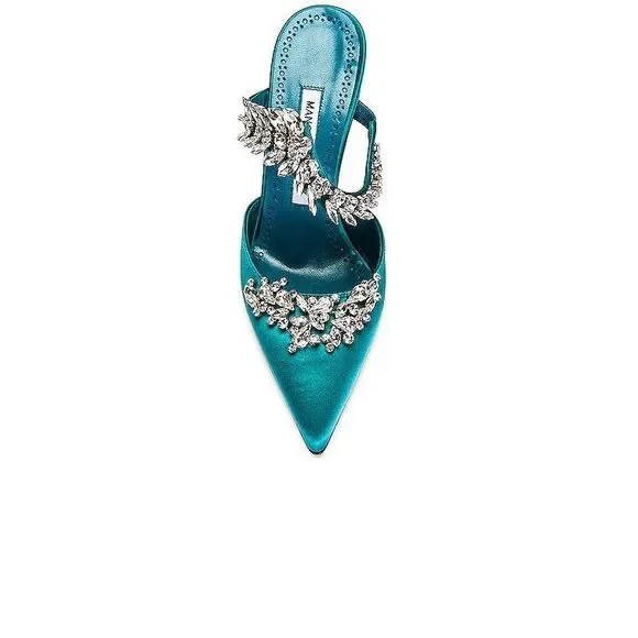 MANOLO BLAHNIK Satin Lurum 90 Heels